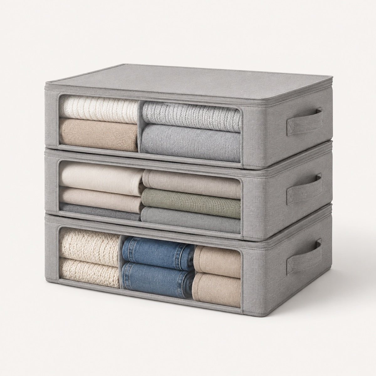 Gray Fabric Storage Boxes