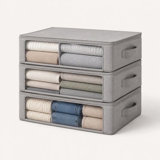 Gray Fabric Storage Boxes
